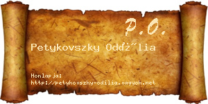 Petykovszky Odília névjegykártya